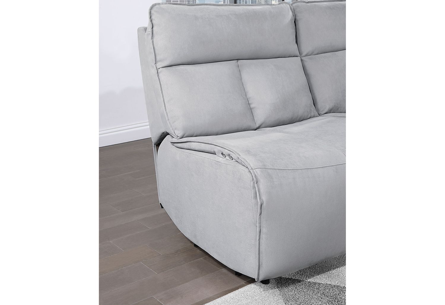 GF U8088 Gray Modular Power Armless Recliner