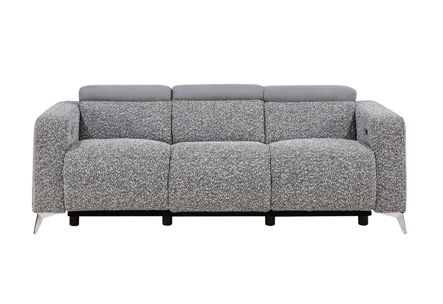 GF - U8521 Taupe/Dark Gray 36 Power Reclining Sofa With Ratchet Headrests