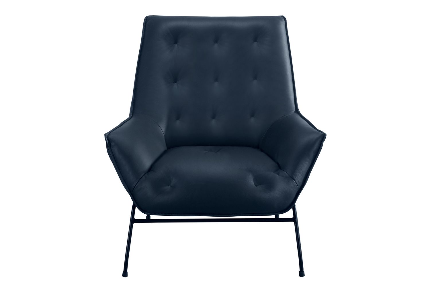 GF U8933 Navy Accent Chair - 100% Top Grain Leather All-Around