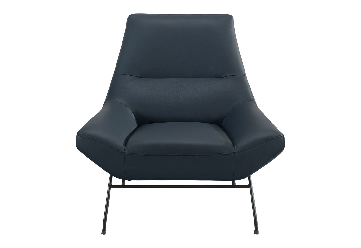 GF U8949 Navy Accent Chair - 100% Top Grain Leather All-Around