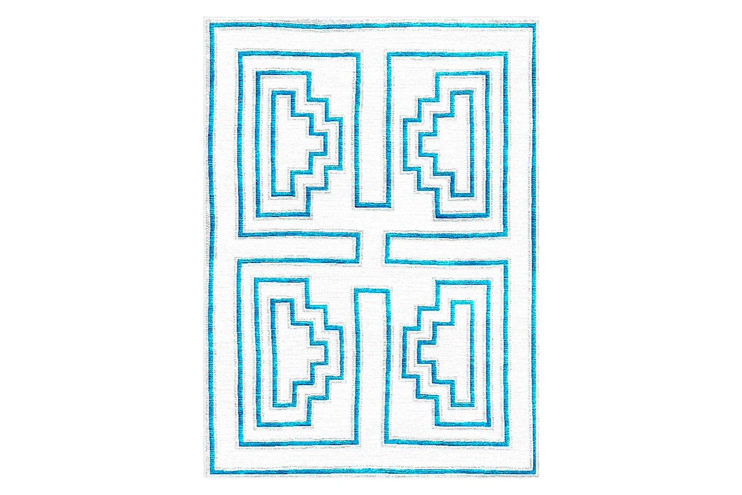 Gordian Rugs - Labyrinth Modern Rug Blue/White