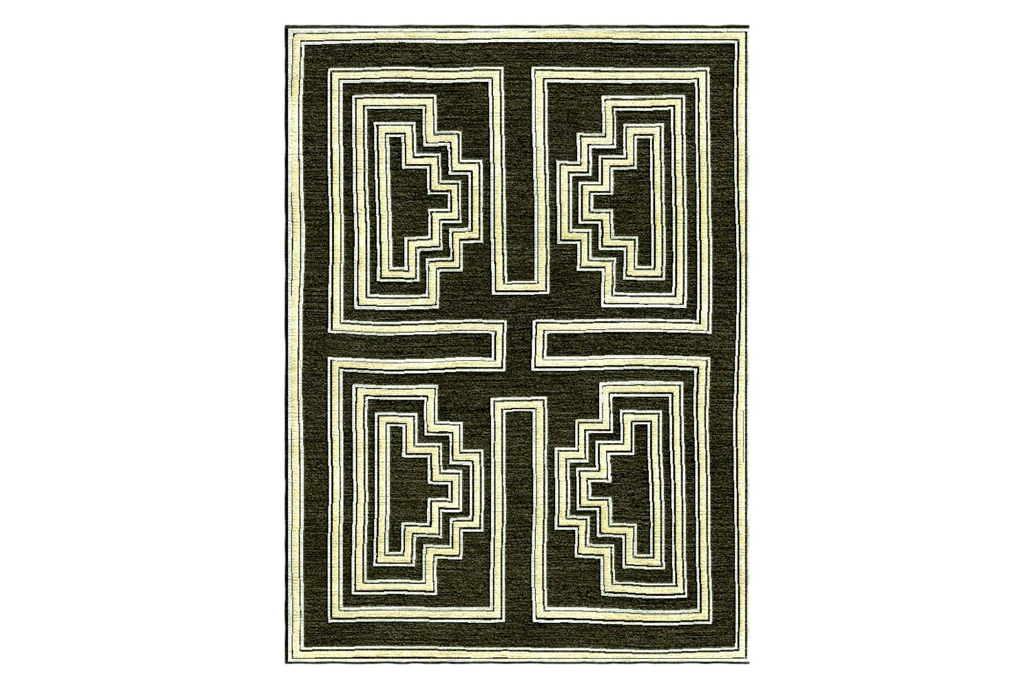 Gordian Rugs - Labyrinth Modern Rug Black & Yellow