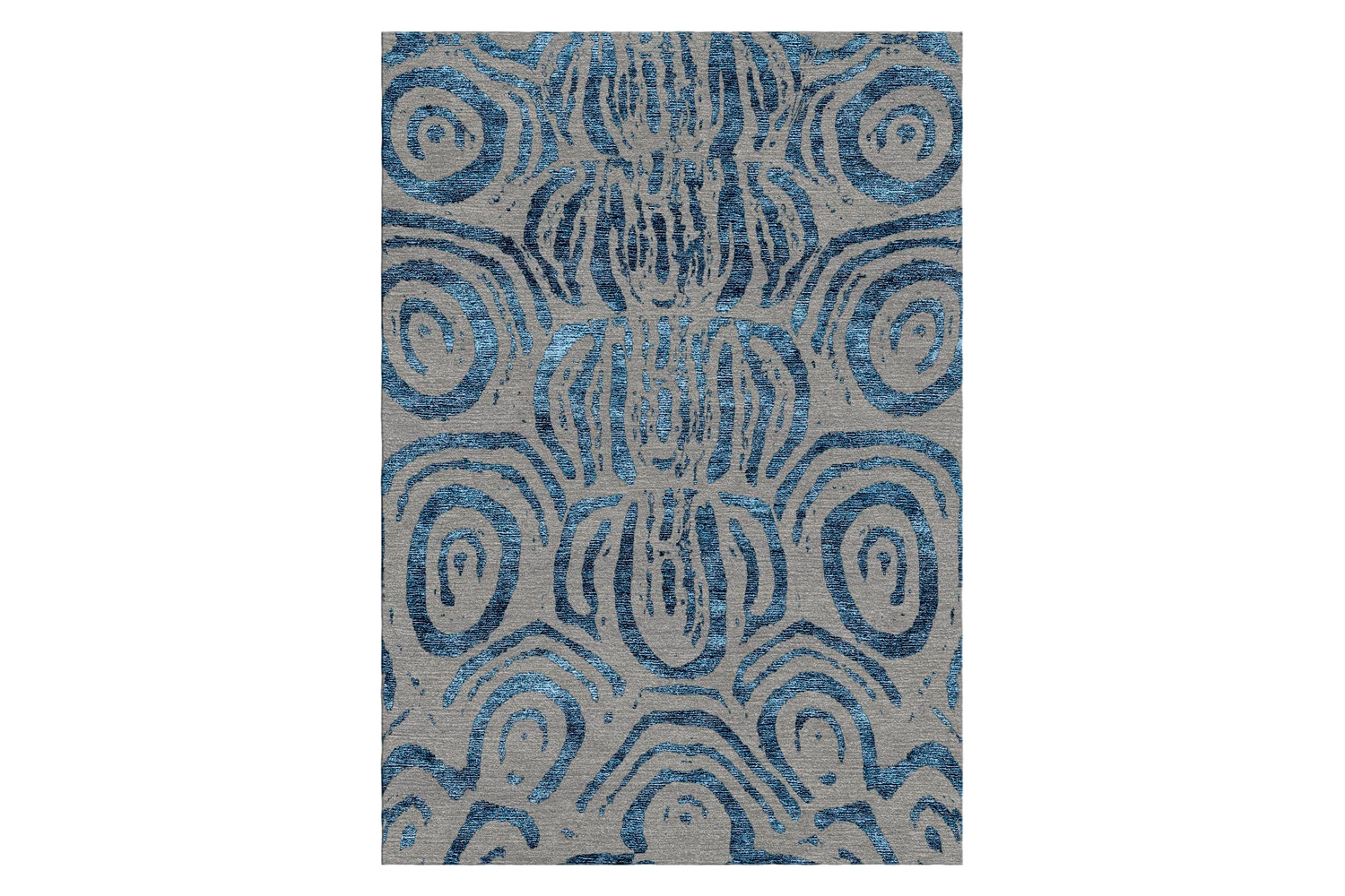 Gordian Rugs - Aldabra Blue Silk/Gray Rug