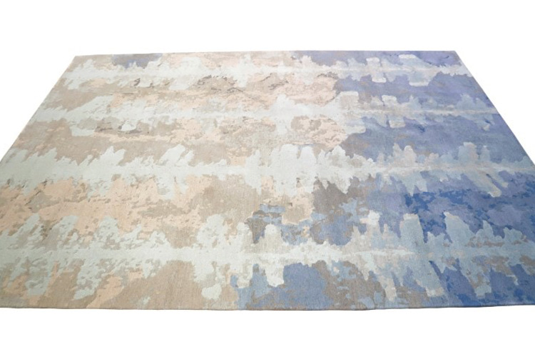 Gordian Rugs Ink Blot Designer Rug 1 - Neutral, 4" x 6"