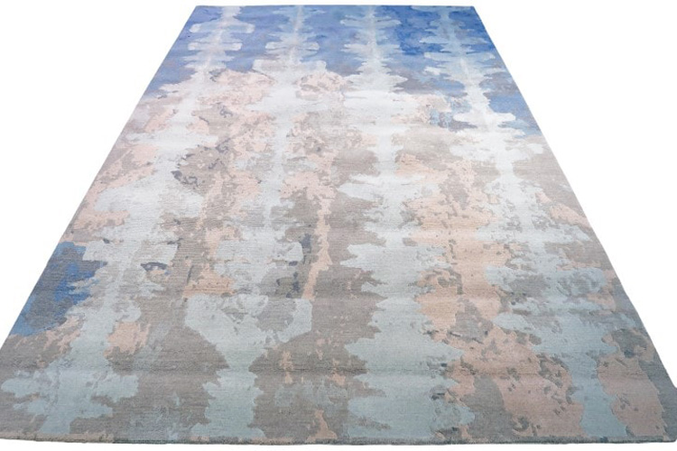 Gordian Rugs Ink Blot Designer Rug 1 - Neutral, 5" x 8"