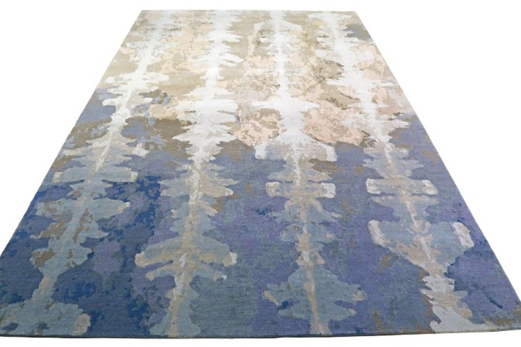 Gordian Rugs Ink Blot Designer Rug 1 - Neutral, 5" x 8"