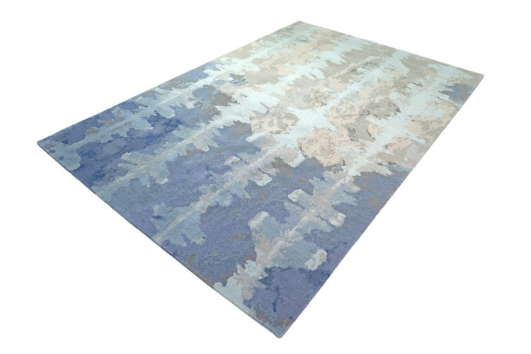 Gordian Rugs Ink Blot Designer Rug 1 - Neutral, 5" x 8"