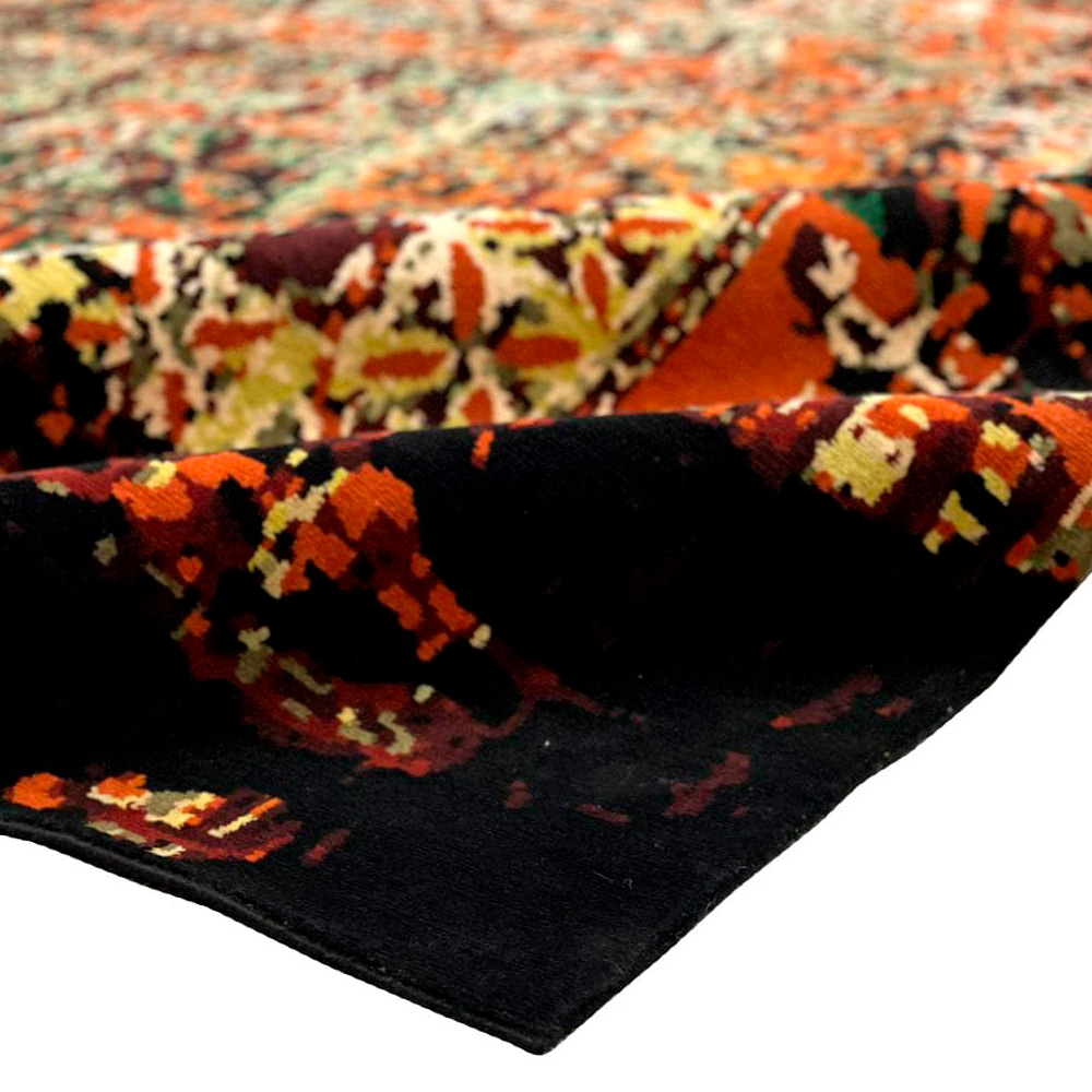 Gordian Rugs™ Pazyryk Modern Rug 1 - Red/Black/Green/Beige, 6" x 9"