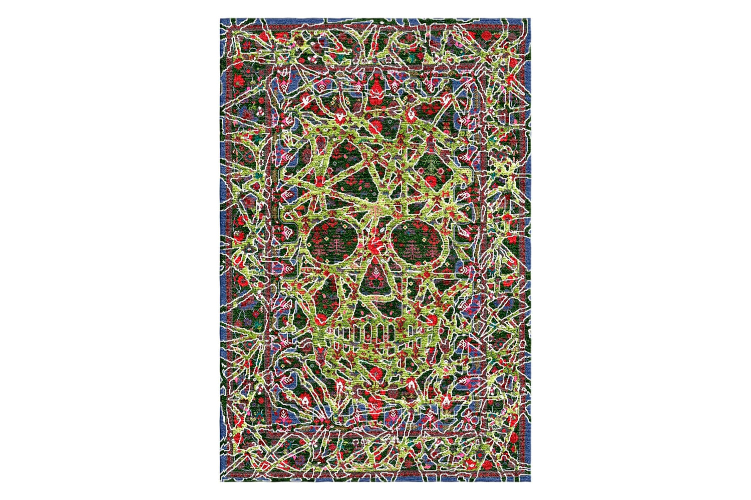 Gordian Rugs - Modern Persian Skull Rug Green