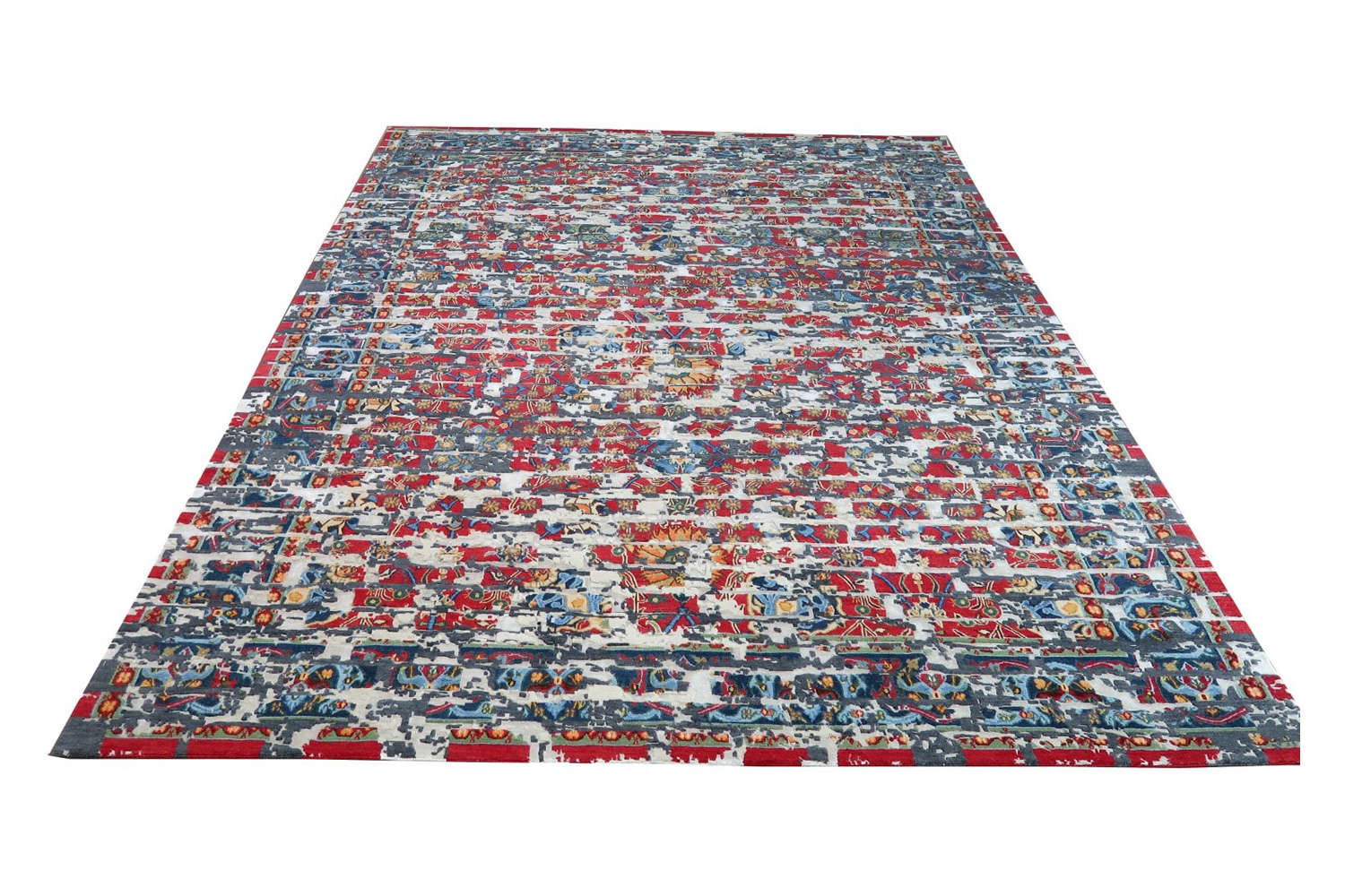 Gordian Rugs Laterem Modern Persian Rug - Multi Color/Red, 5" x 8"