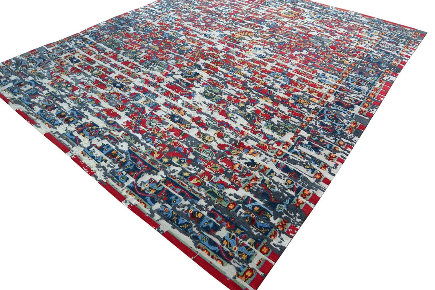 Gordian Rugs Laterem Modern Persian Rug - Multi Color/Red, 5" x 8"