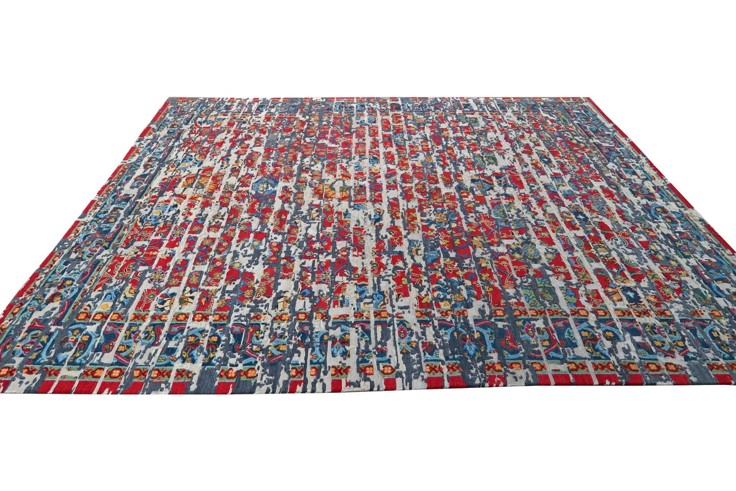 Gordian Rugs Laterem Modern Persian Rug - Multi Color/Red, 5" x 8"