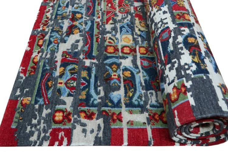 Gordian Rugs Laterem Modern Persian Rug - Multi Color/Red, 5" x 8"