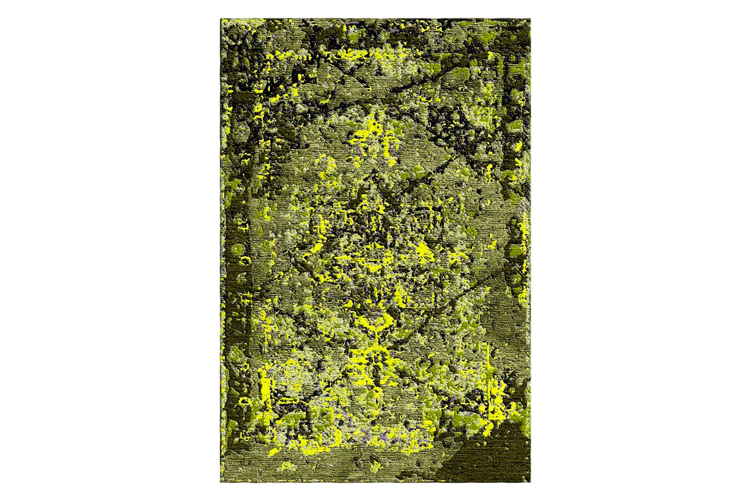 Gordian Rugs - Heriz Modern Persian Rug Black And Yellow