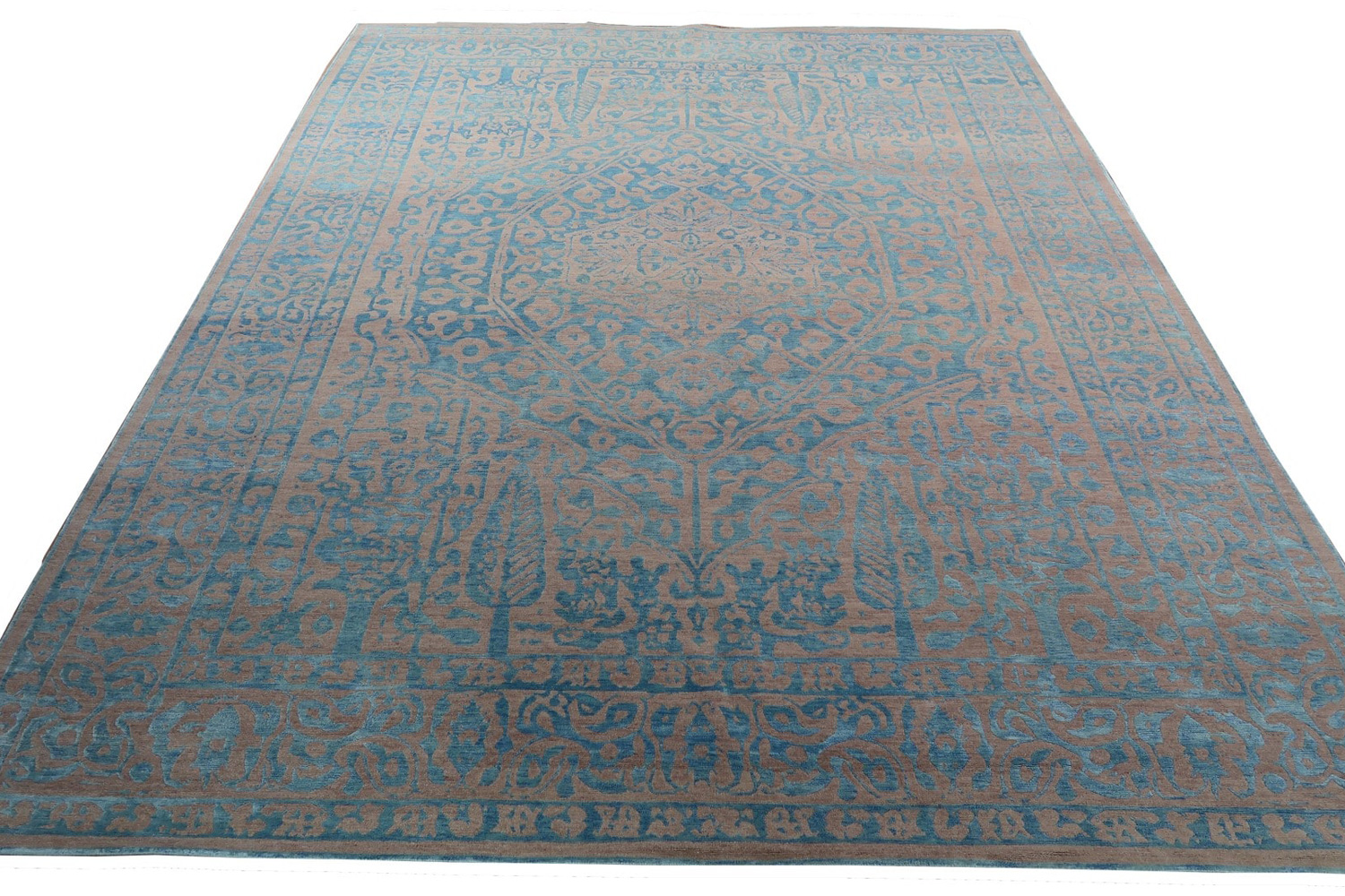 Gordian Rugs™ Modern Persian Rug Powder Blue And Gray - 5" x 8"