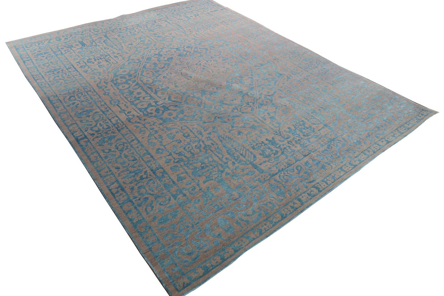 Gordian Rugs Modern Persian Rug Powder Blue And Gray - 5" x 8"