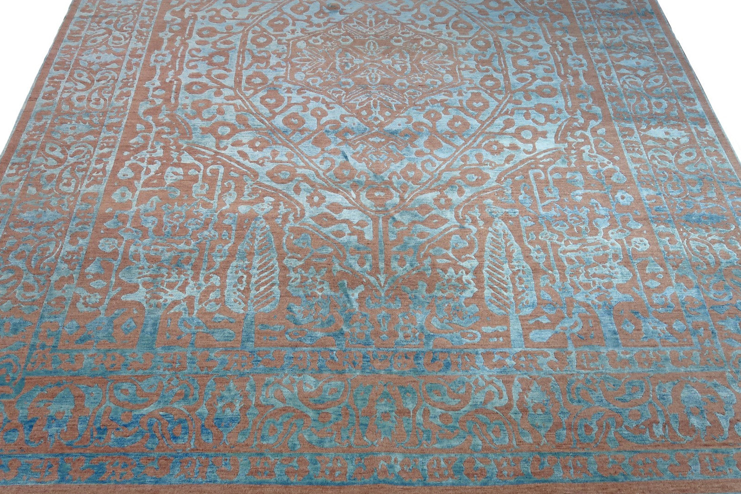 Gordian Rugs Modern Persian Rug Powder Blue And Gray - 5" x 8"