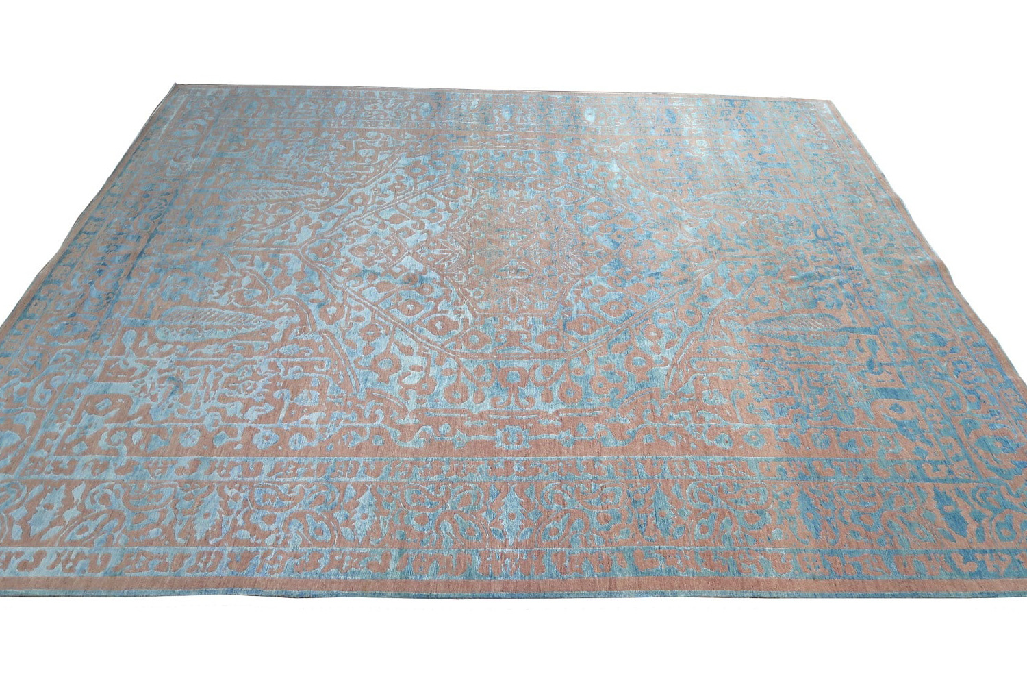 Gordian Rugs Modern Persian Rug Powder Blue And Gray - 5" x 8"