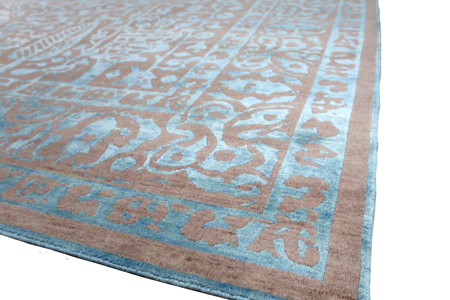 Gordian Rugs Modern Persian Rug Powder Blue And Gray - 5" x 8"