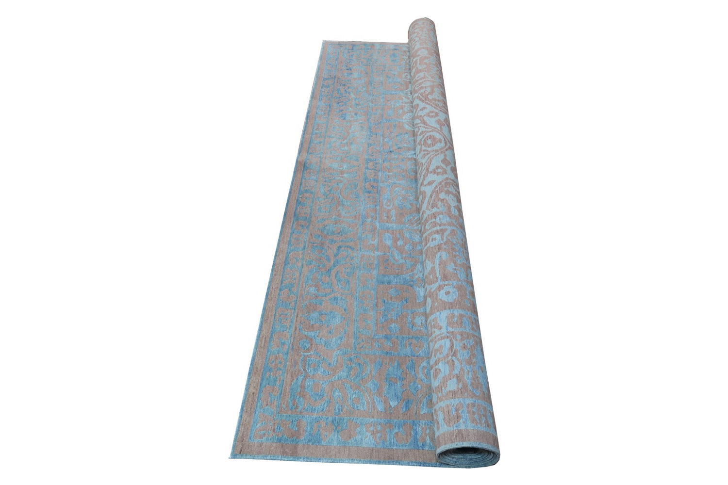 Gordian Rugs™ Modern Persian Rug Powder Blue And Gray - 5" x 8"