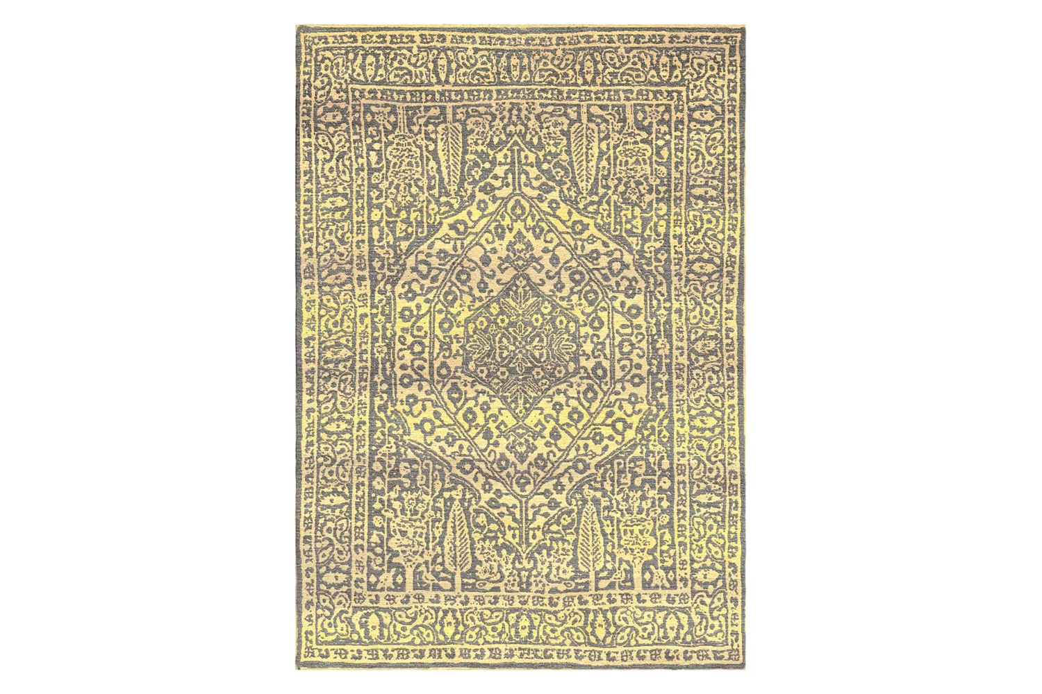 Gordian Rugs - Modern Persian Rug Golden Yellow/Gray