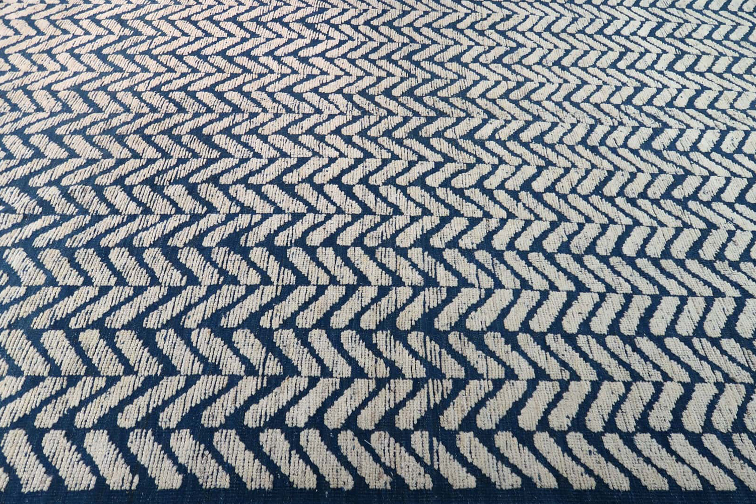 Gordian Rugs - Blue Modern Afghan Herringbone Rug