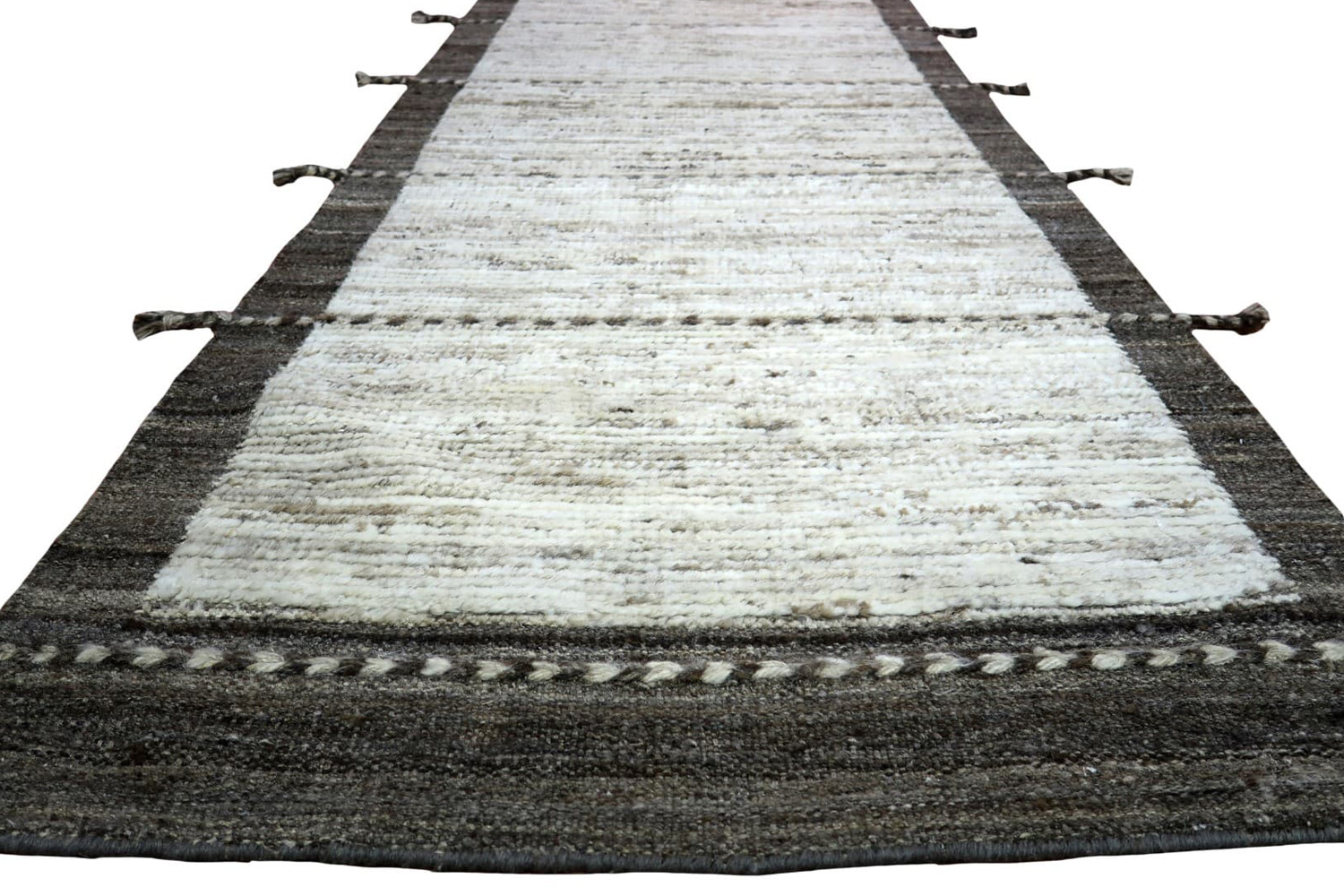 Gordian Rugs - Modern Gray Afghan Tribal Runner Rug