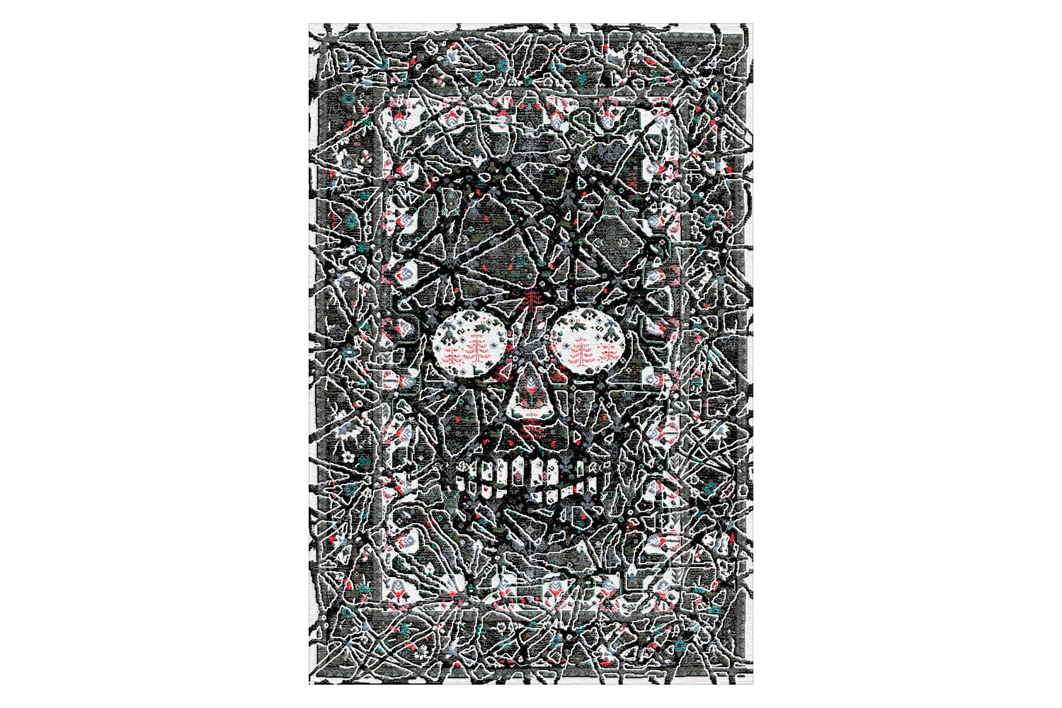 Gordian Rugs - Modern Persian Skull Rug Gray