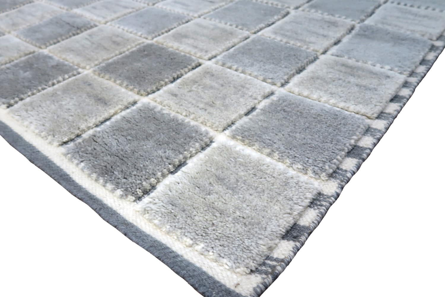 Gordian Rugs Scandinavian Checker Board Rug Gray - 4" x 6"