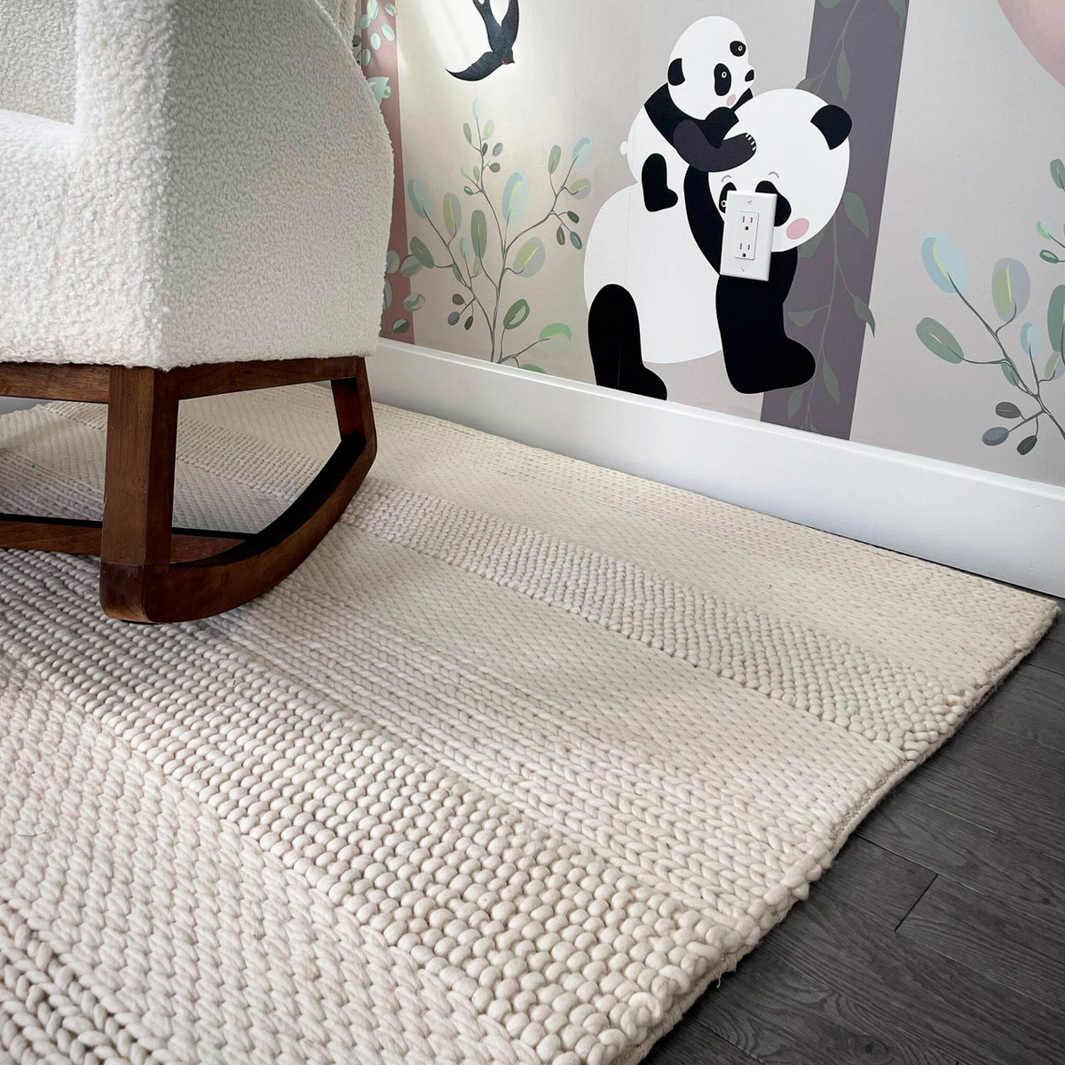 Gordian Rugs - Handwoven White Popcorn Braided Wool Rug