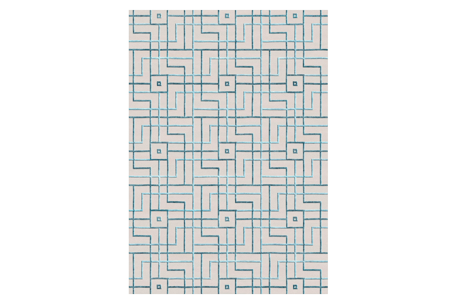 Gordian Rugs - Fjord Handwoven Blue And White Silk Rug