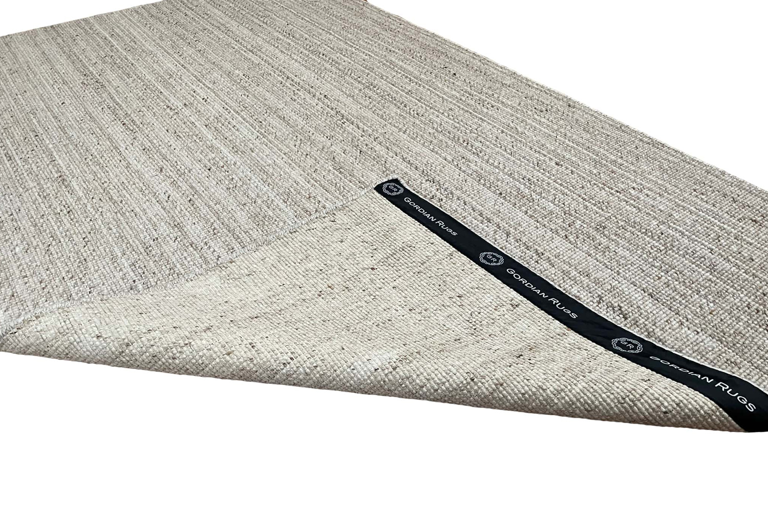 Gordian Rugs - Handwoven Beige Popcorn Braided Rug Performance Fabric