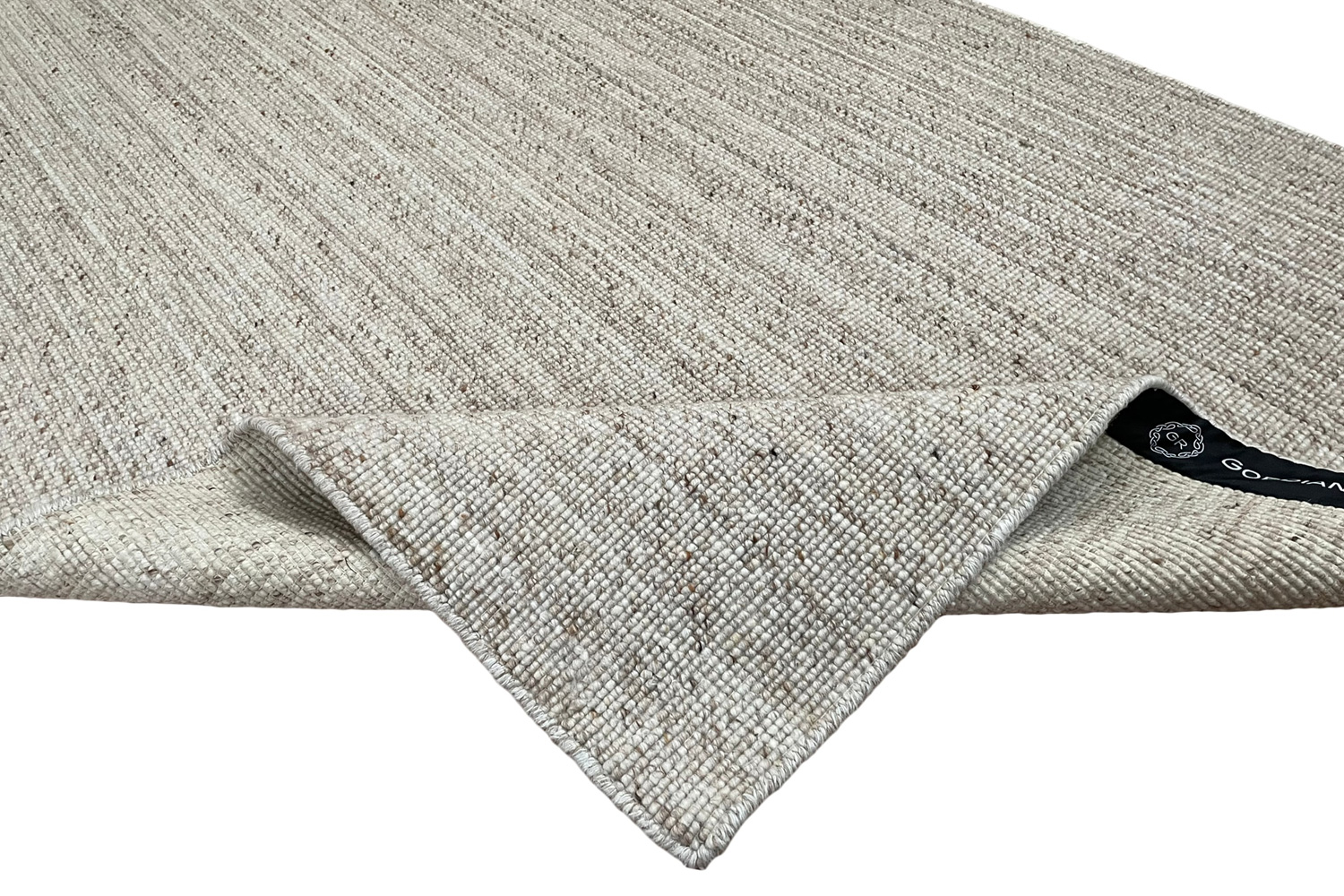 Gordian Rugs Handwoven Beige Popcorn Braided Rug Performance Fabric - 4" x 6"