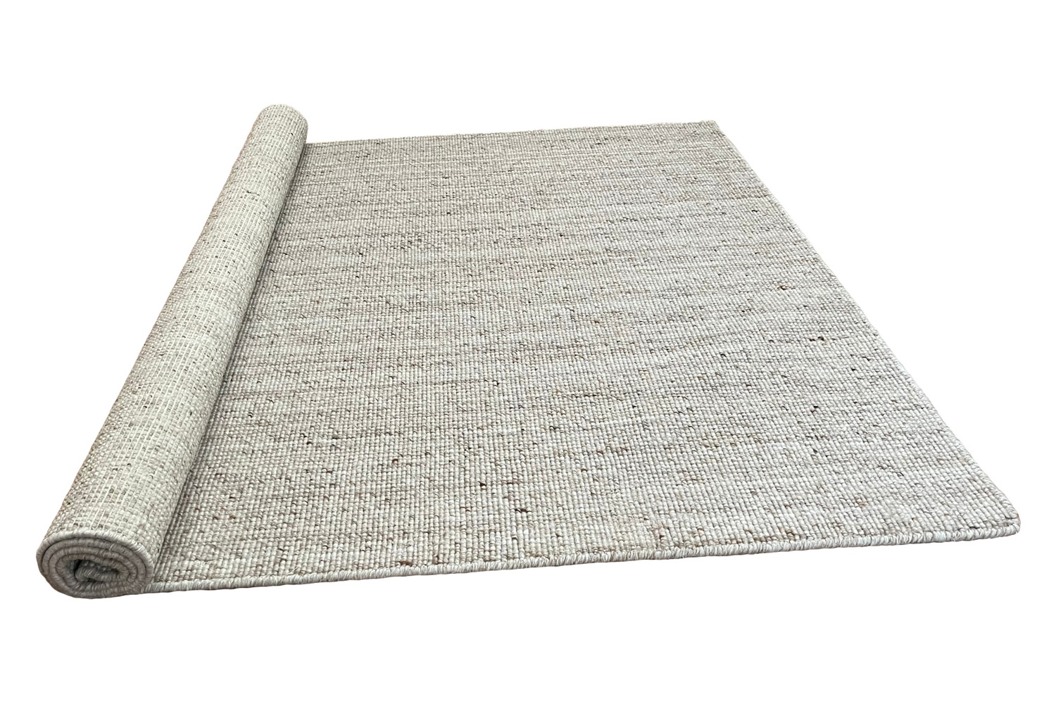 Gordian Rugs Handwoven Beige Popcorn Braided Rug Performance Fabric - 4" x 6"