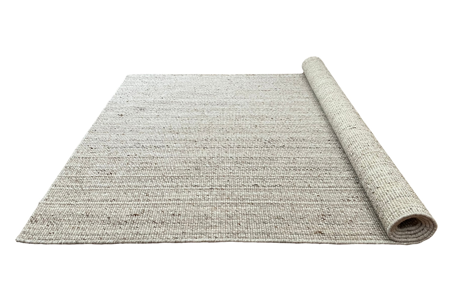 Gordian Rugs Handwoven Beige Popcorn Braided Rug Performance Fabric - 4" x 6"