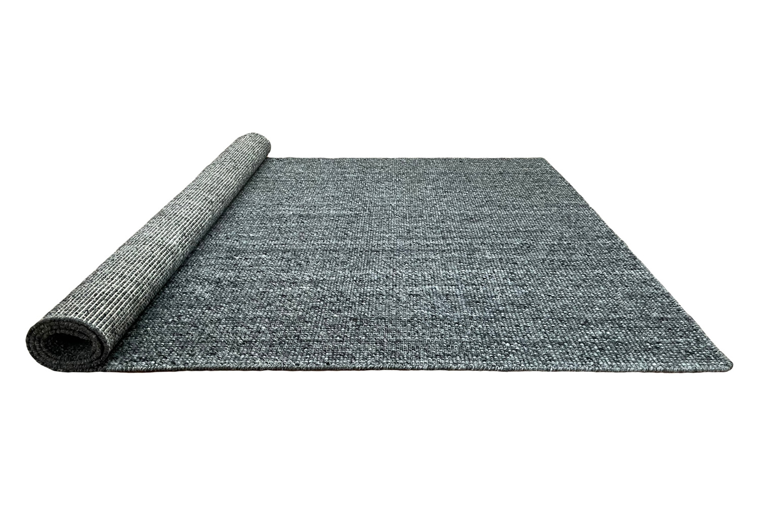 Gordian Rugs - Handwoven Charcoal Popcorn Braided Rug Performance Fabric