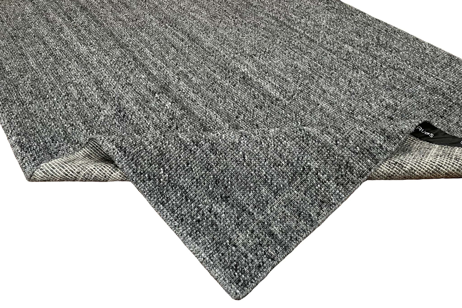 Gordian Rugs Handwoven Charcoal Popcorn Braided Rug Performance Fabric - 6" x 9"