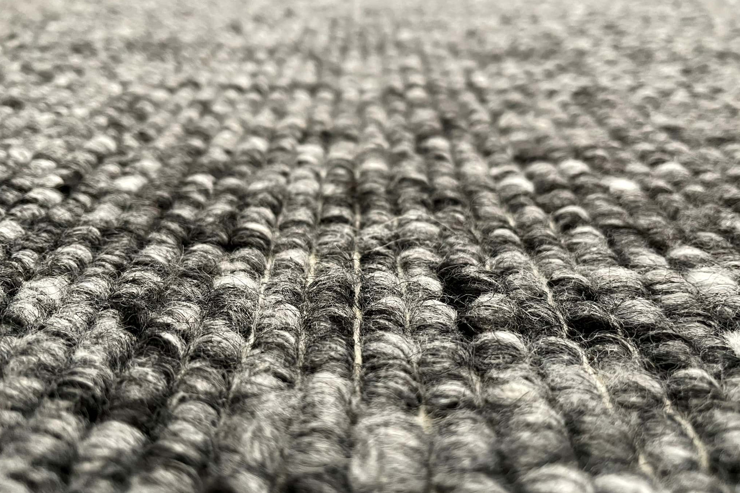 Gordian Rugs - Handwoven Charcoal Popcorn Braided Rug Performance Fabric