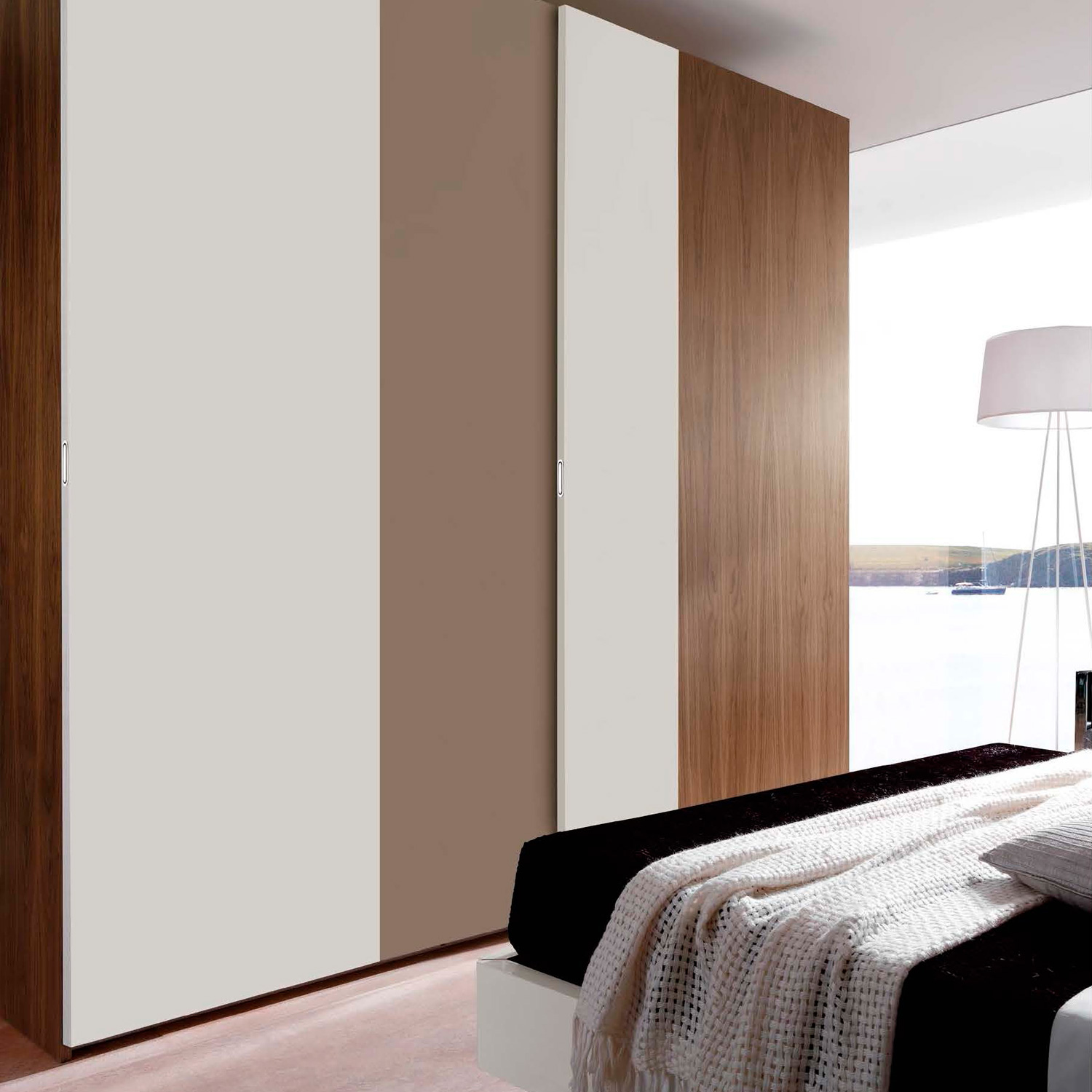 Garcia Sabate - Duo Sliding Doors Wardrobe in Roble Montana/Arena Matt/Blanco Matt