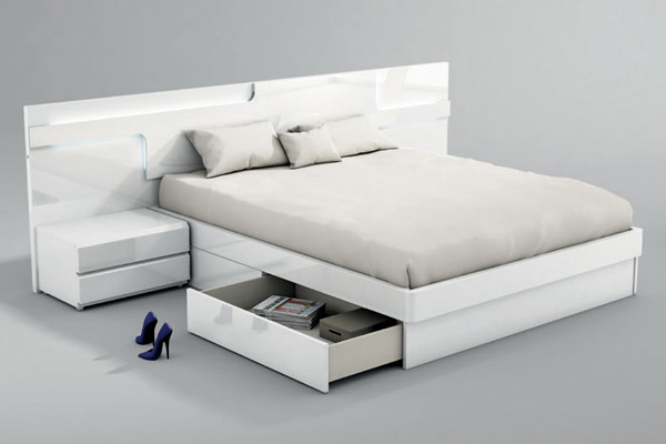 Garcia Sabate Sara King Size Bed - White High Gloss