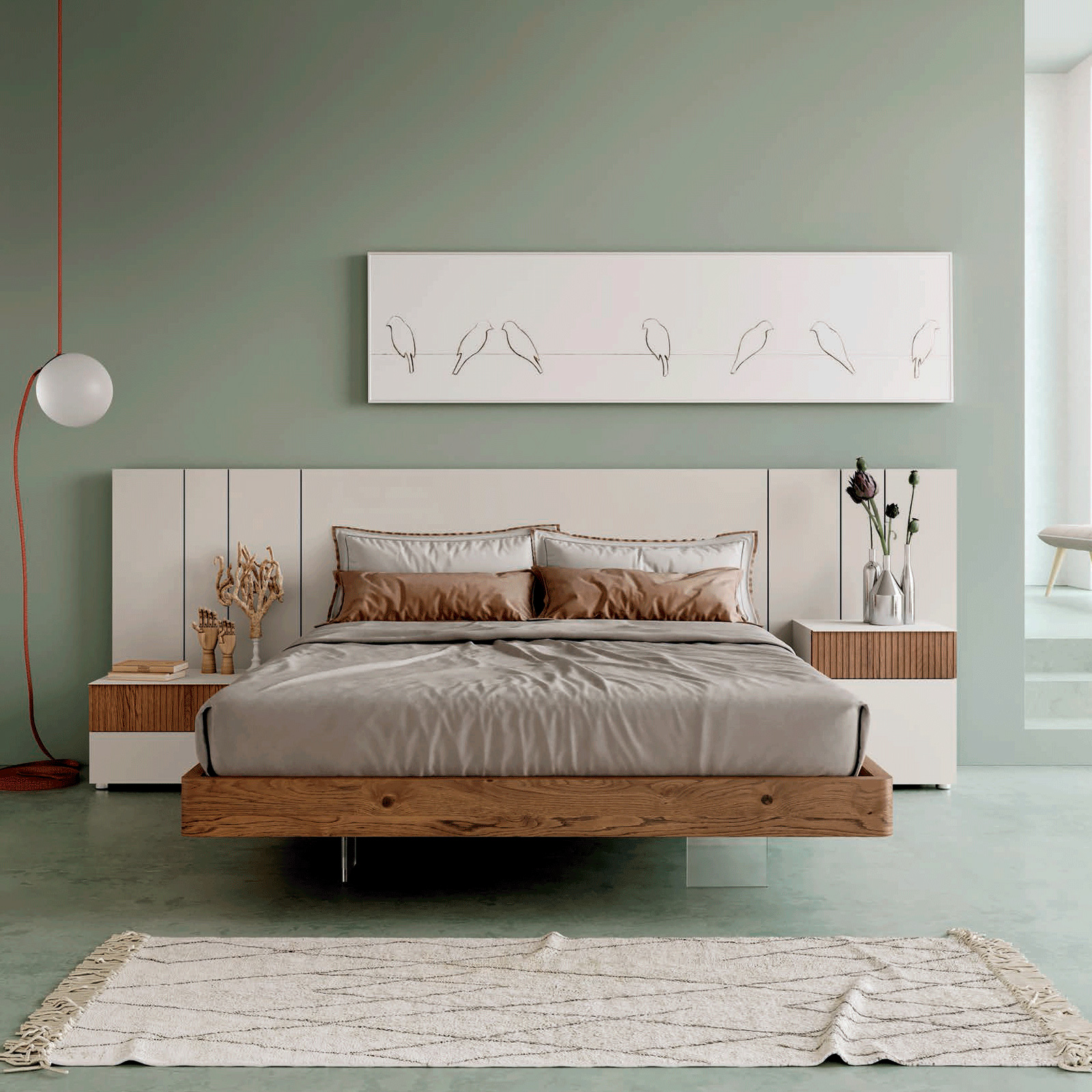 Garcia Sabate™ Twenty Queen Size Headboard - Pierda Matt/Antracita