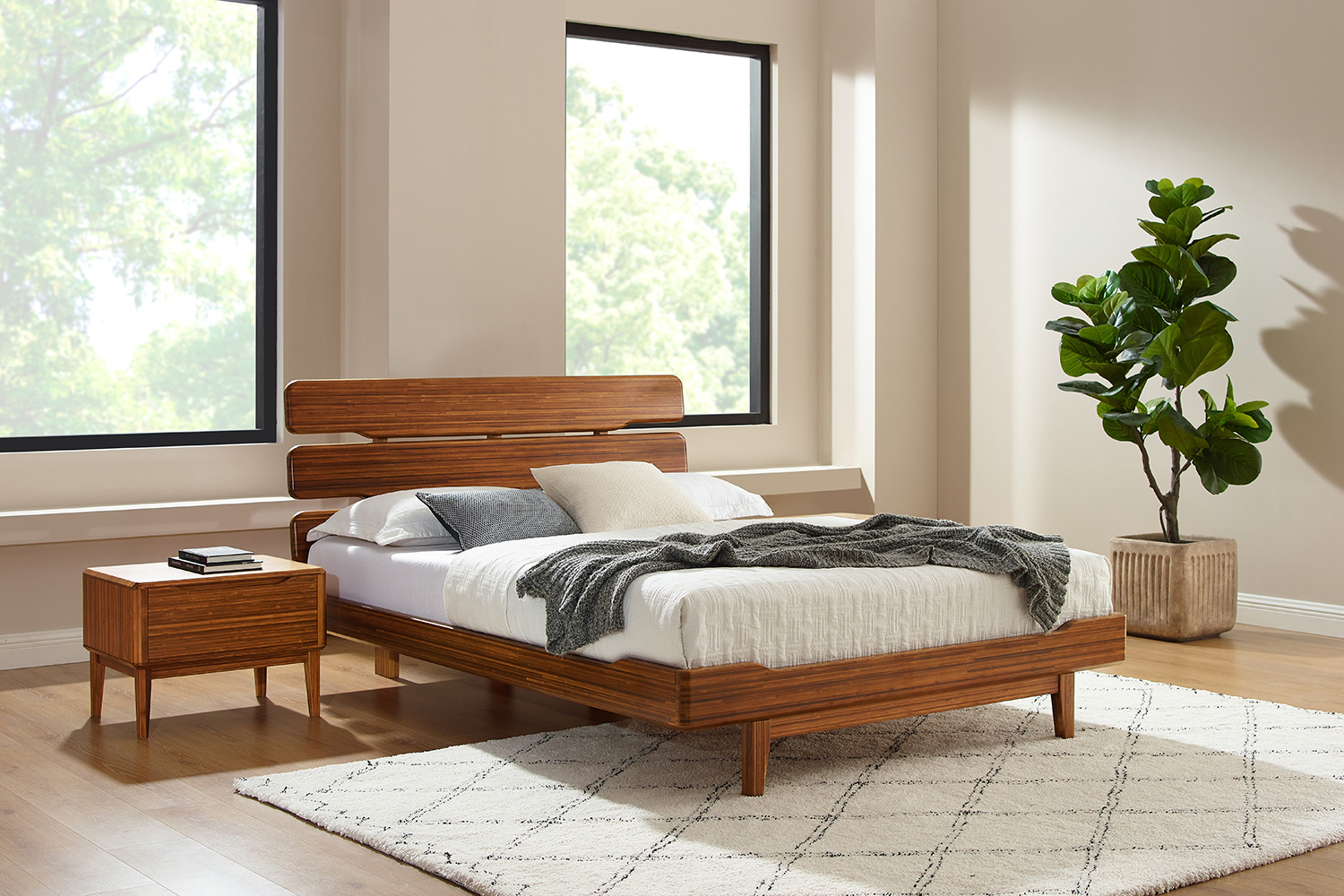 Greenington Currant Platform Bed - Amber, Queen Size