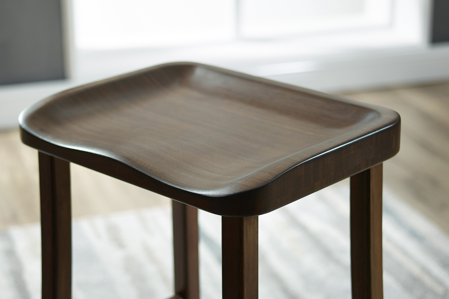 Greenington Tulip Counter Height Stool Set of 2 - Black Walnut, Bamboo