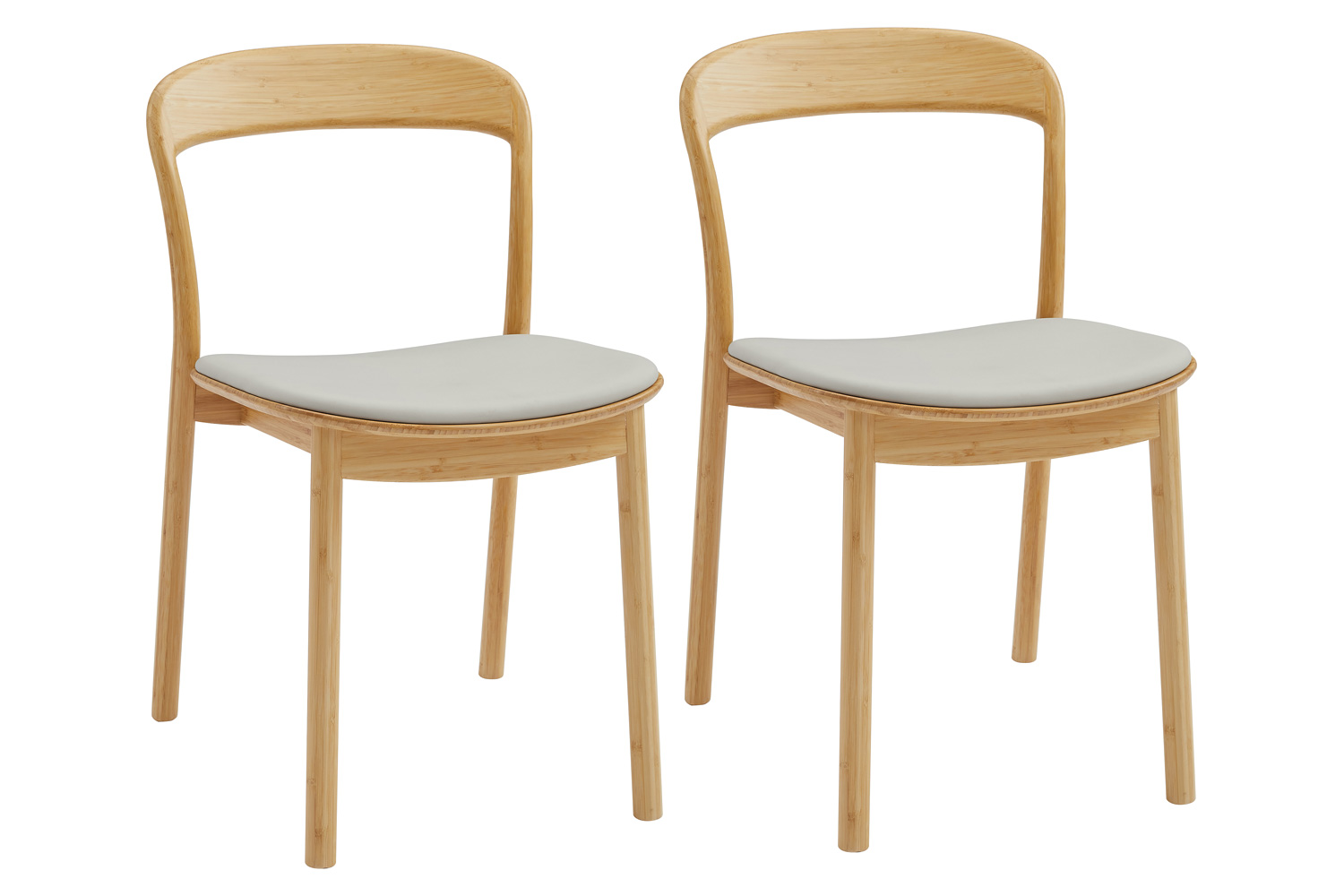 Greenington - Hanna Dining Chair Leather Seat Set of 2 in Wheat, Moso Bamboo