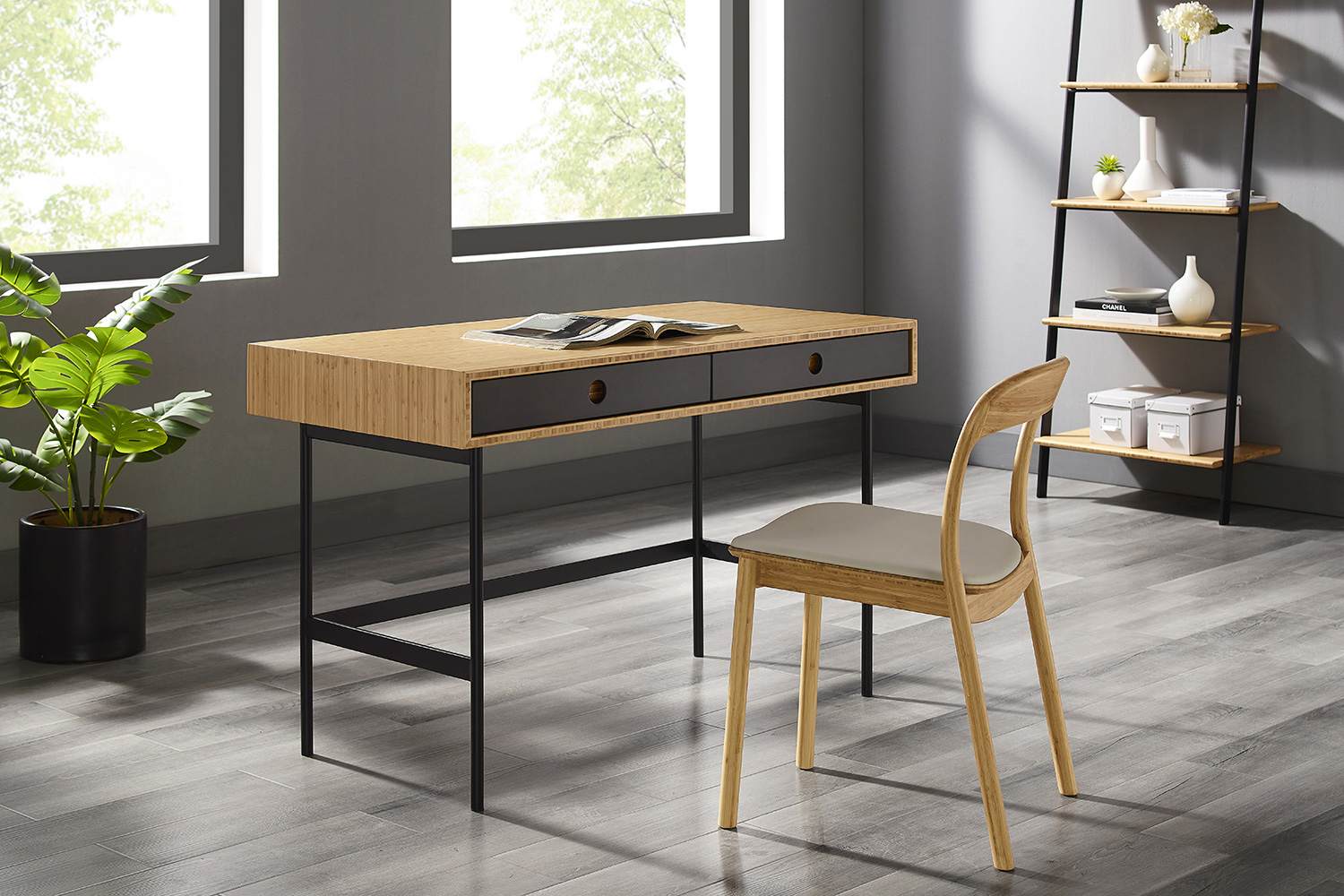 Greenington - Santa Cruz Desk in Wheat, Solid Moso Bamboo/Metal