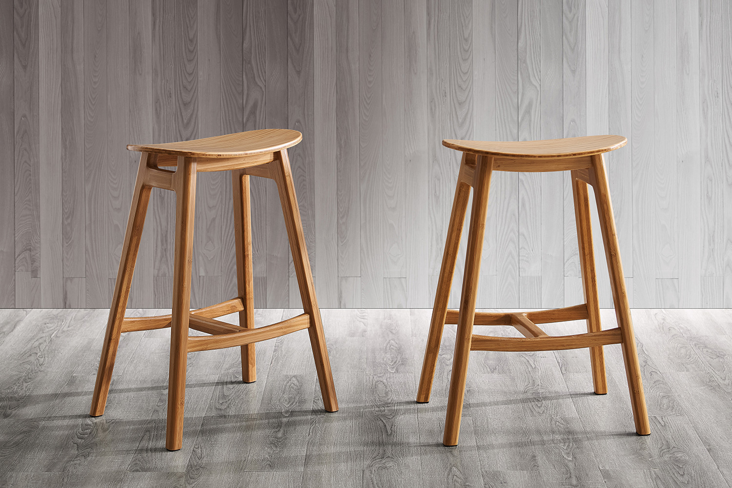 Greenington - Skol Bar Height Stool Set of 2 in Caramelized, Bamboo