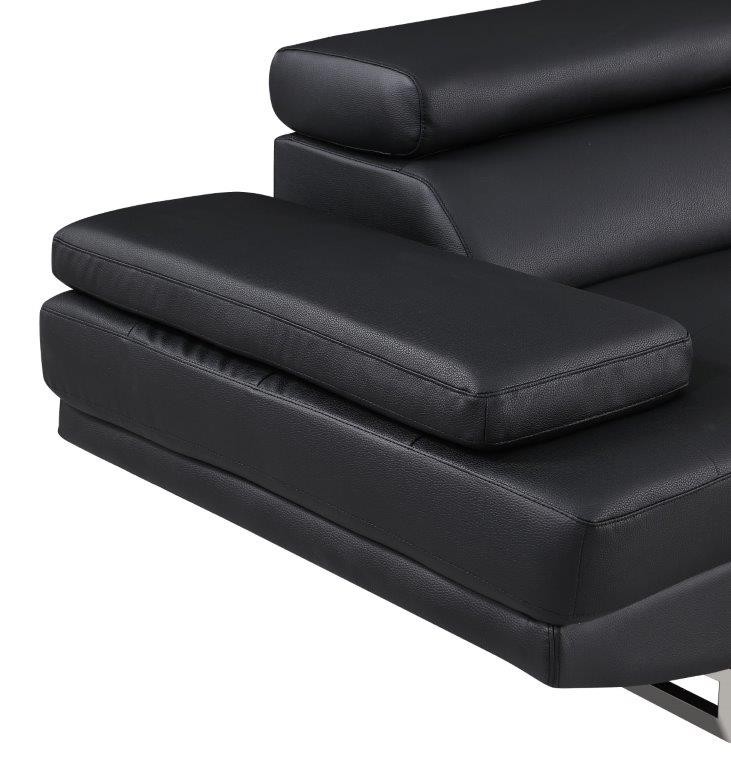 GUF 8136 Right Facing Sectional - Black, Leather