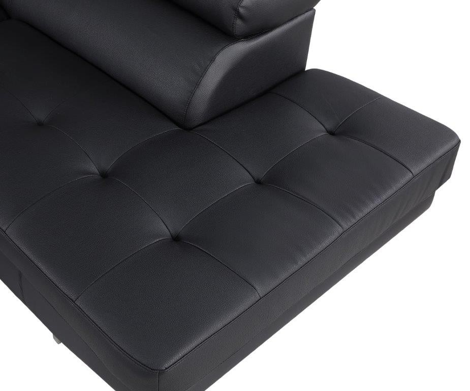 GUF 8136 Right Facing Sectional - Black, Leather