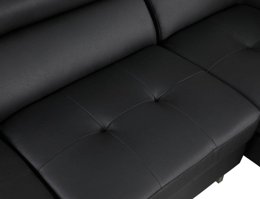 GUF 8136 Right Facing Sectional - Black, Leather