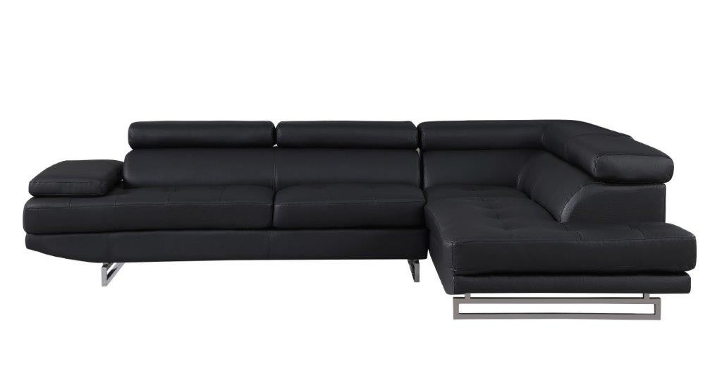 GUF 8136 Right Facing Sectional - Black, Leather